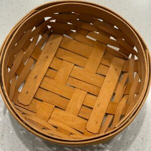 Longaberger Round Handcrafted Brown Woven Basket